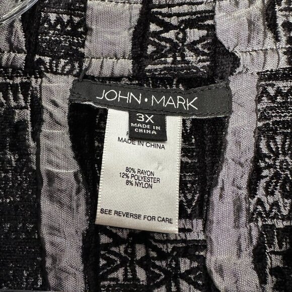 John Mark Vest Tunic Top 3X Black Button up Art to wear - Picture 4 of 9